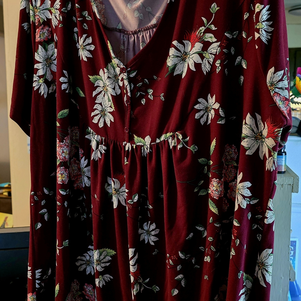 Floral Burgundy Dress